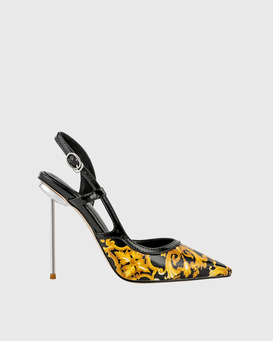 Sloan Gold Print Slingback Pumps