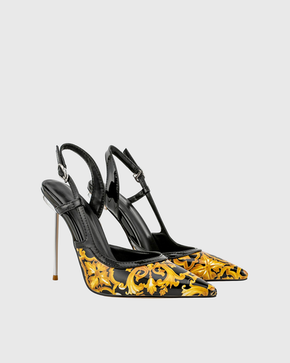 Sloan Gold Print Slingback Pumps