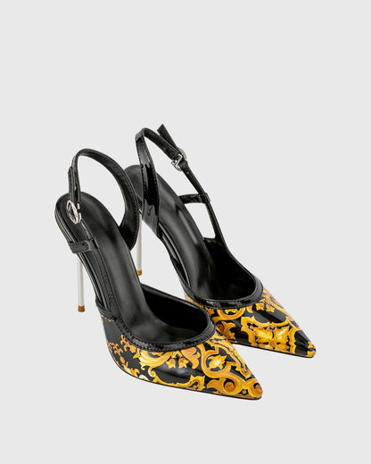 Sloan Gold Print Slingback Pumps