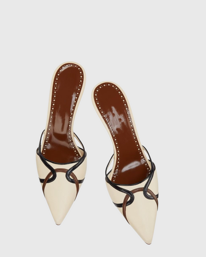 Sloane Illusion Mules In Apricot