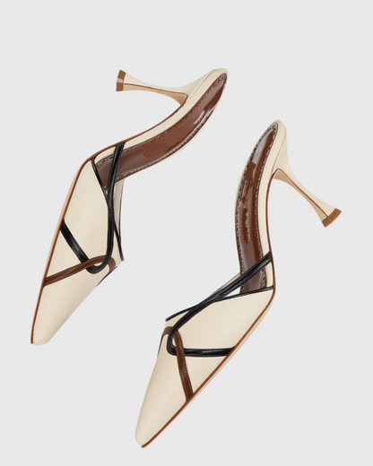 Sloane Illusion Mules In Apricot