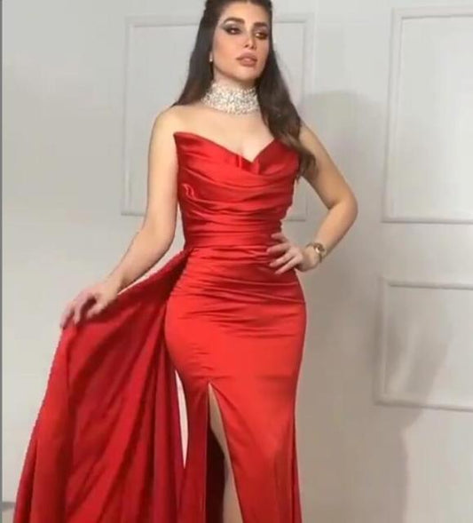 PM007,Stylish purple satin prom dresses pleated sleeveless evening long dress