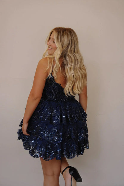 Spaghetti Straps Lilac Homecoming Dresses Ruffle Mini Birthday Dress