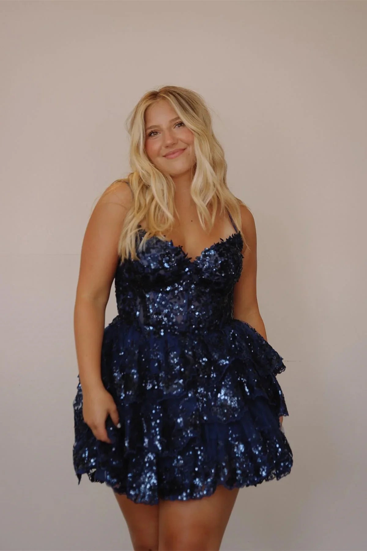 Spaghetti Straps Lilac Homecoming Dresses Ruffle Mini Birthday Dress