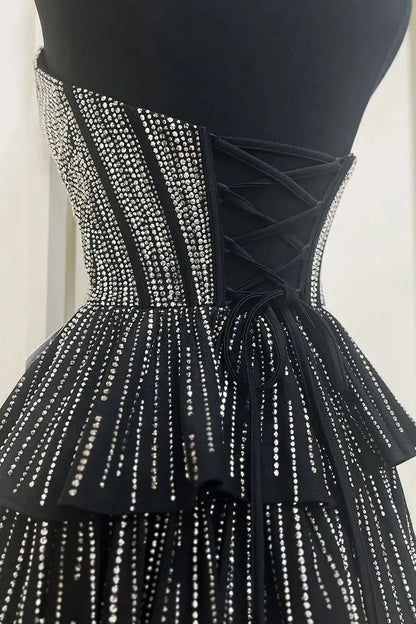 Gorgeous A-Line Silhouette with Sweetheart Neckline and Tiered Beaded Skirt Homecoming Dress