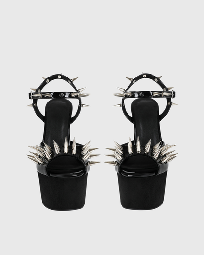 Stacey Spike Patent Leather Platform Sandals