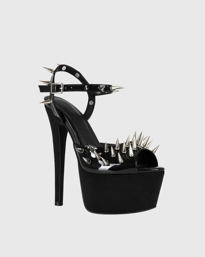 Stacey Spike Patent Leather Platform Sandals