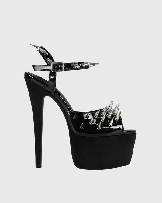 Stacey Spike Patent Leather Platform Sandals