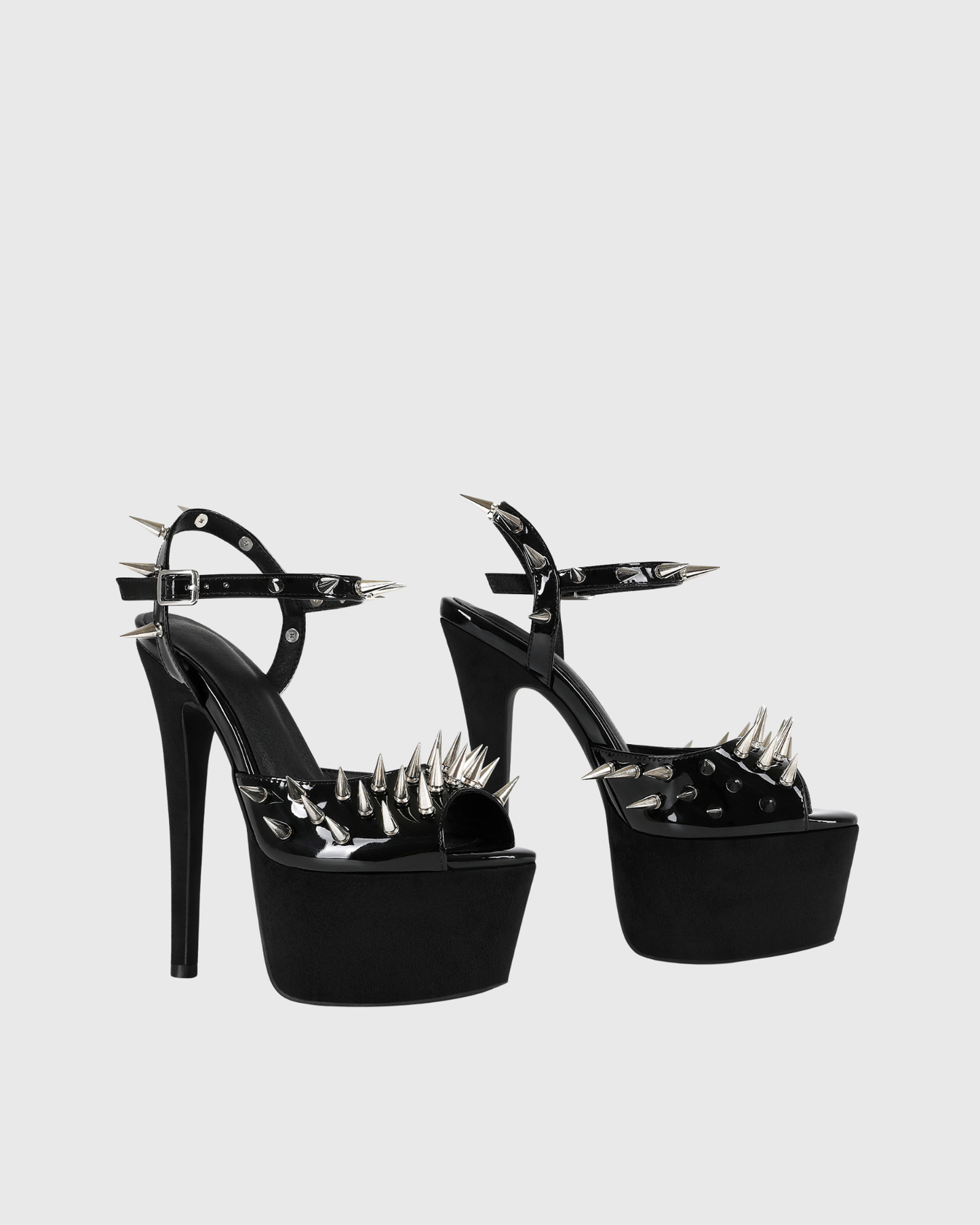 Stacey Spike Patent Leather Platform Sandals