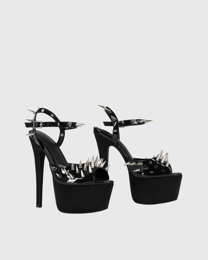 Stacey Spike Patent Leather Platform Sandals