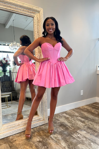 Sweetheart Pink Homecoming Dresses, Black Girls Senior Homecoming Dress, AST1452