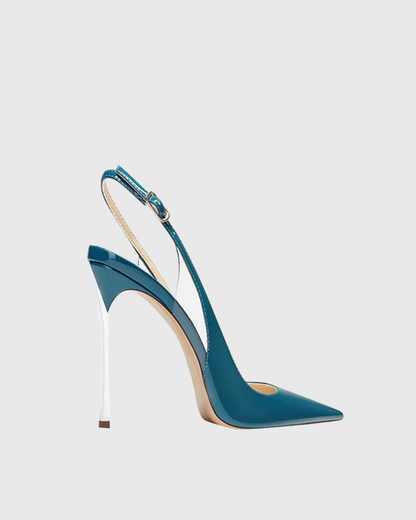 Sylvie Patent Leather Slingback Pumps In Blue