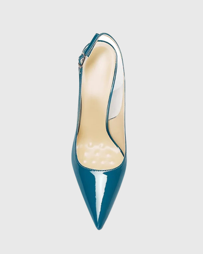 Sylvie Patent Leather Slingback Pumps In Blue