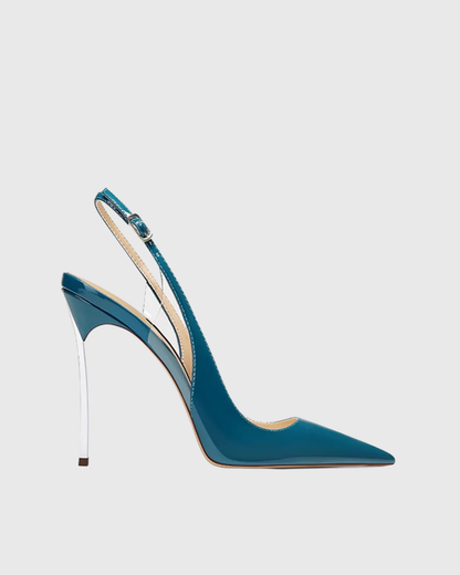 Sylvie Patent Leather Slingback Pumps In Blue