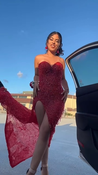 Sexy Burgundy Strapless Sweetheart Neck High Slit Bodycon Prom Dress Cocktail Dress TP2588