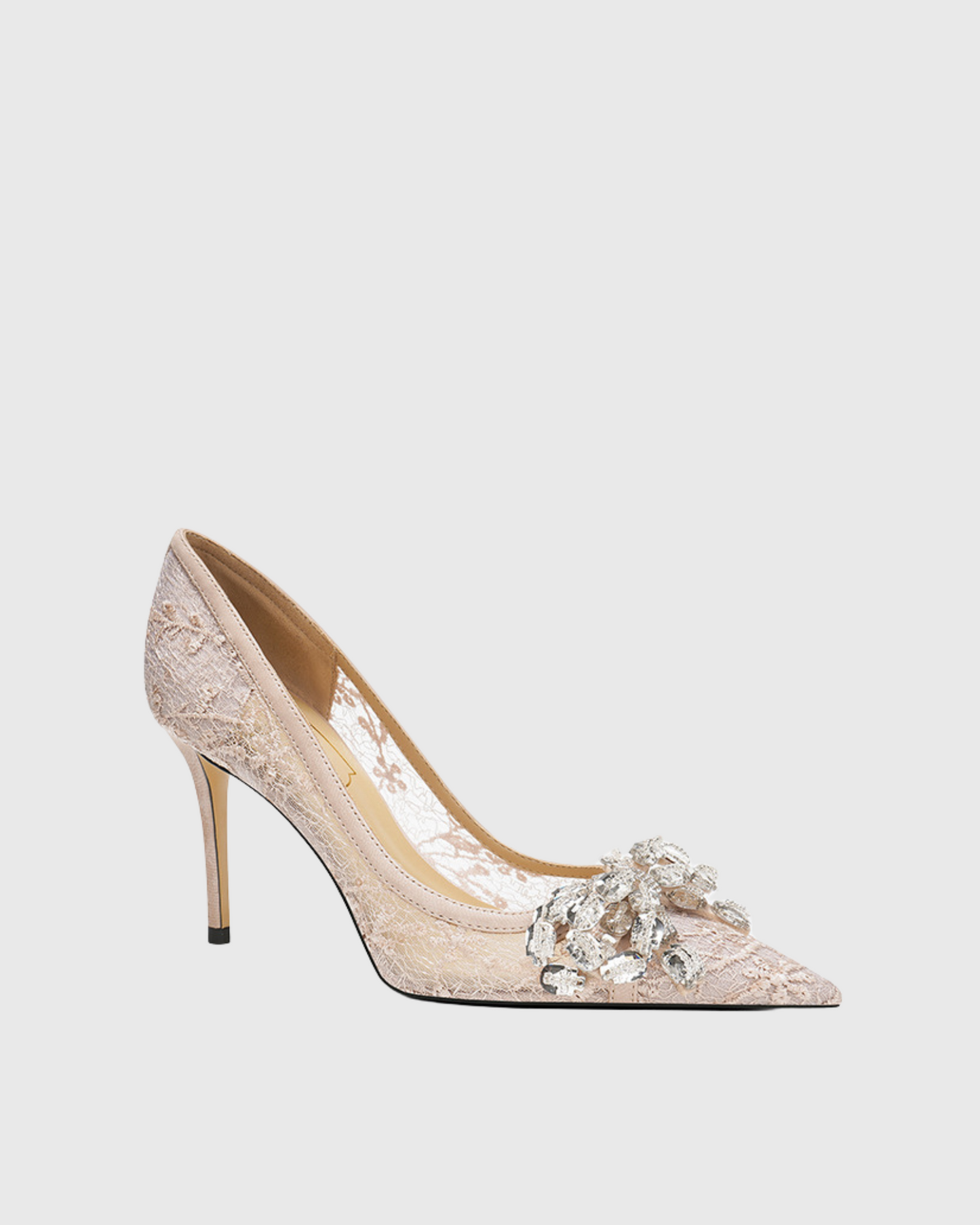 Tate Rhinestone Lace Pumps In Pink