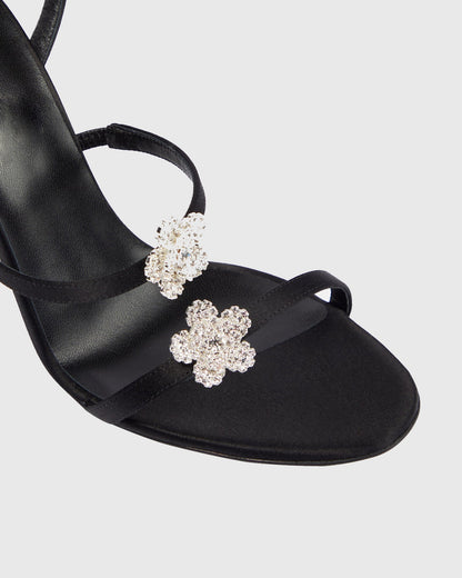 Teo Crystal Flower Strap Sandals