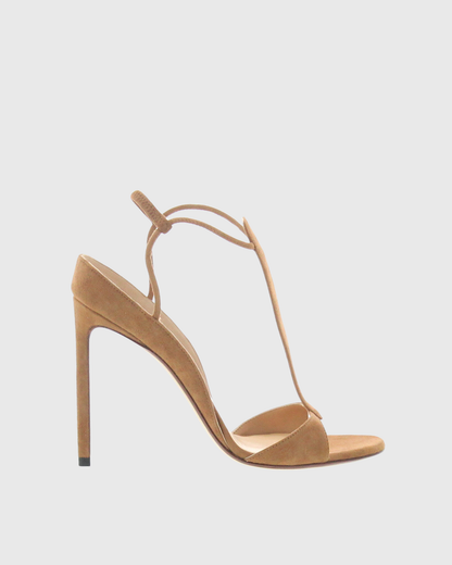 Teofila T Strap Suede Sandals In Brown