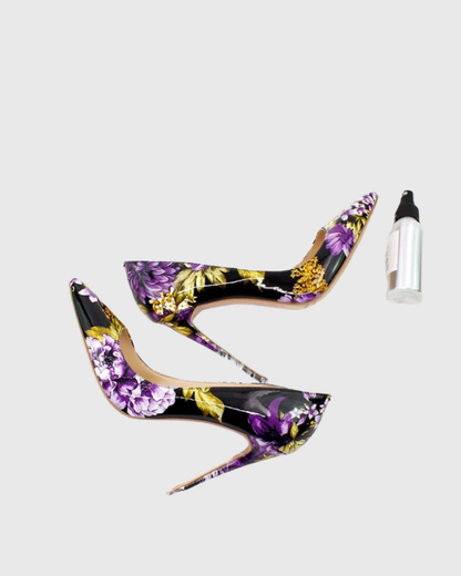 Tersa Flower Print Pumps In Purple