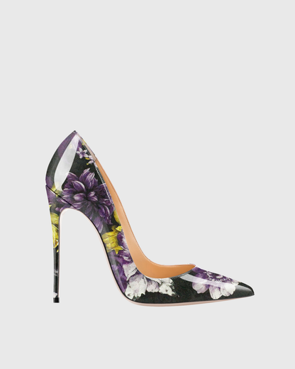 Tersa Flower Print Pumps In Purple