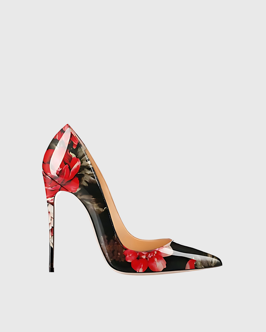 Tersa Flower Print Pumps In Red