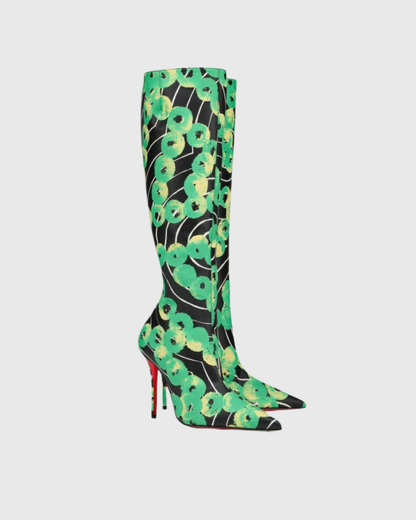 Tersa Green Print Knee Hight Boots