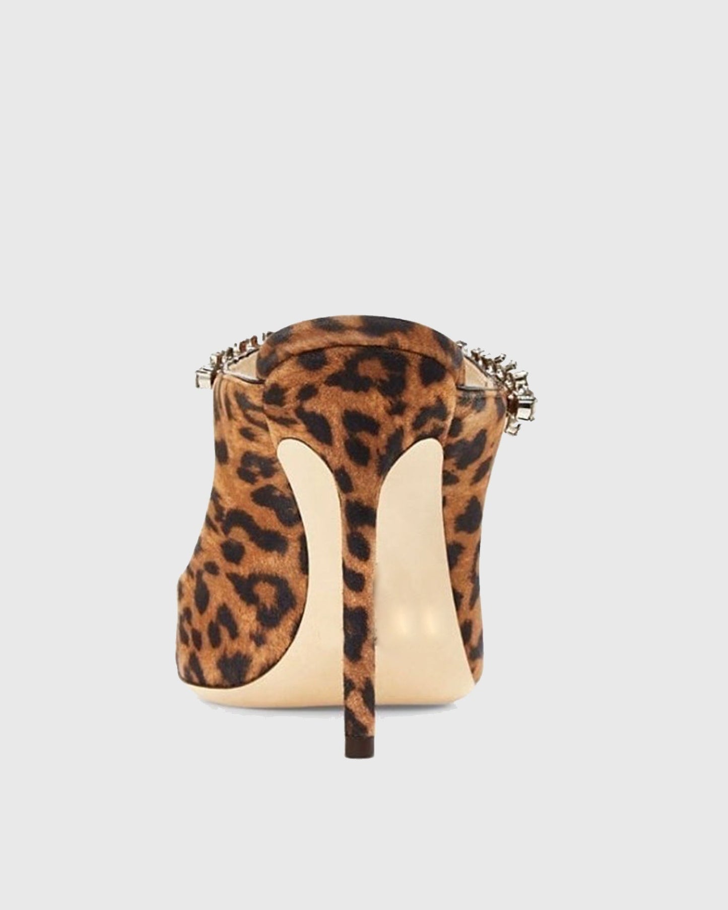 Terza Rhinestone Leopard Print Mules