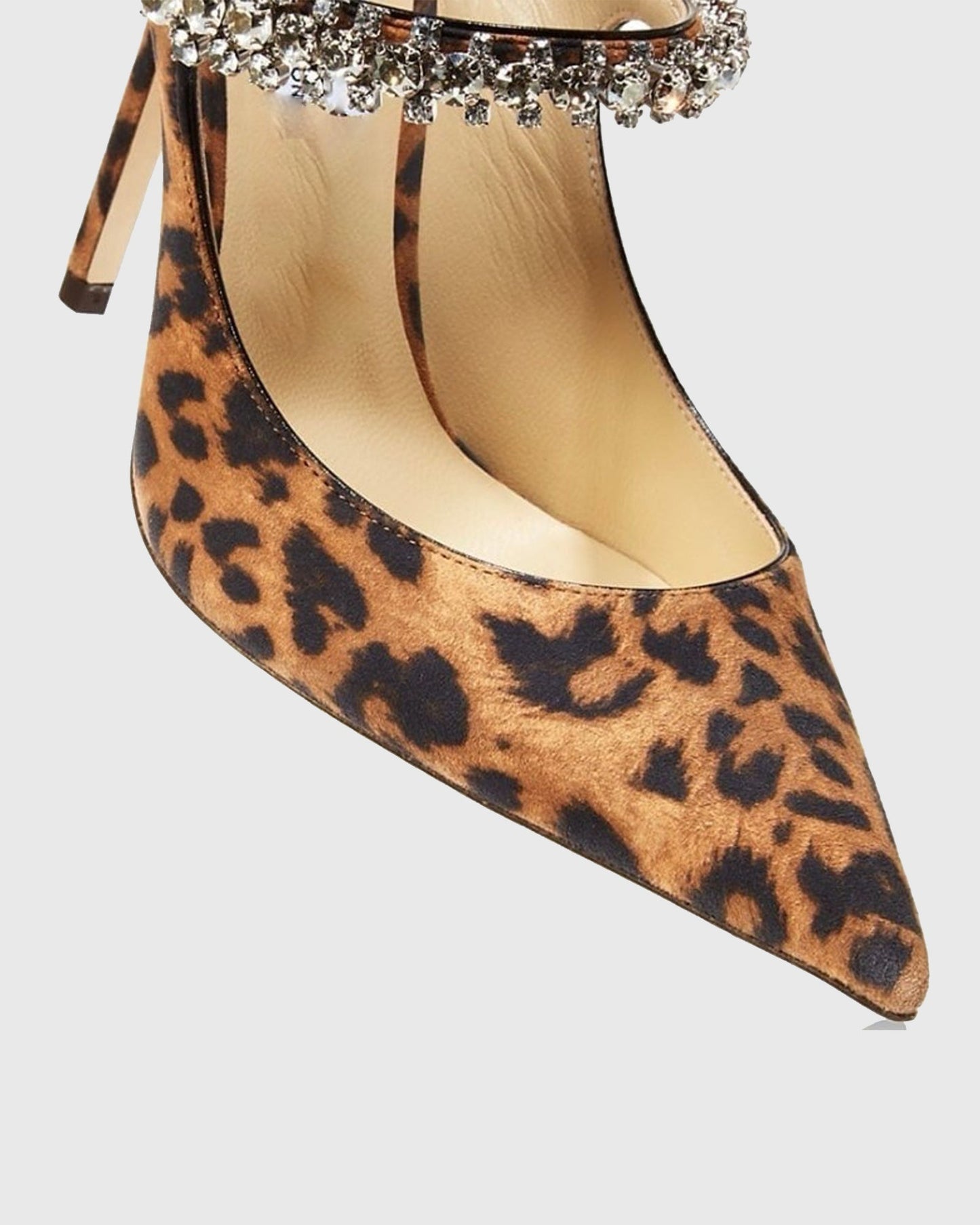 Terza Rhinestone Leopard Print Mules