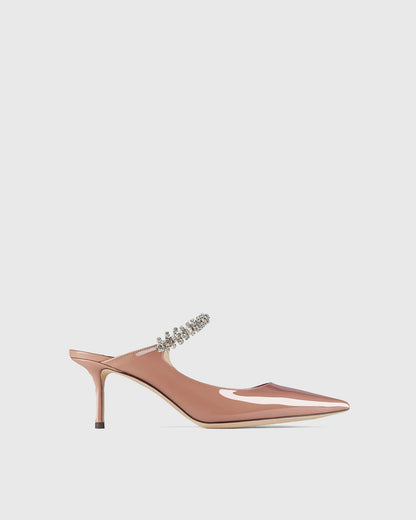 Terza Rhinestone Strap Mules In Natural