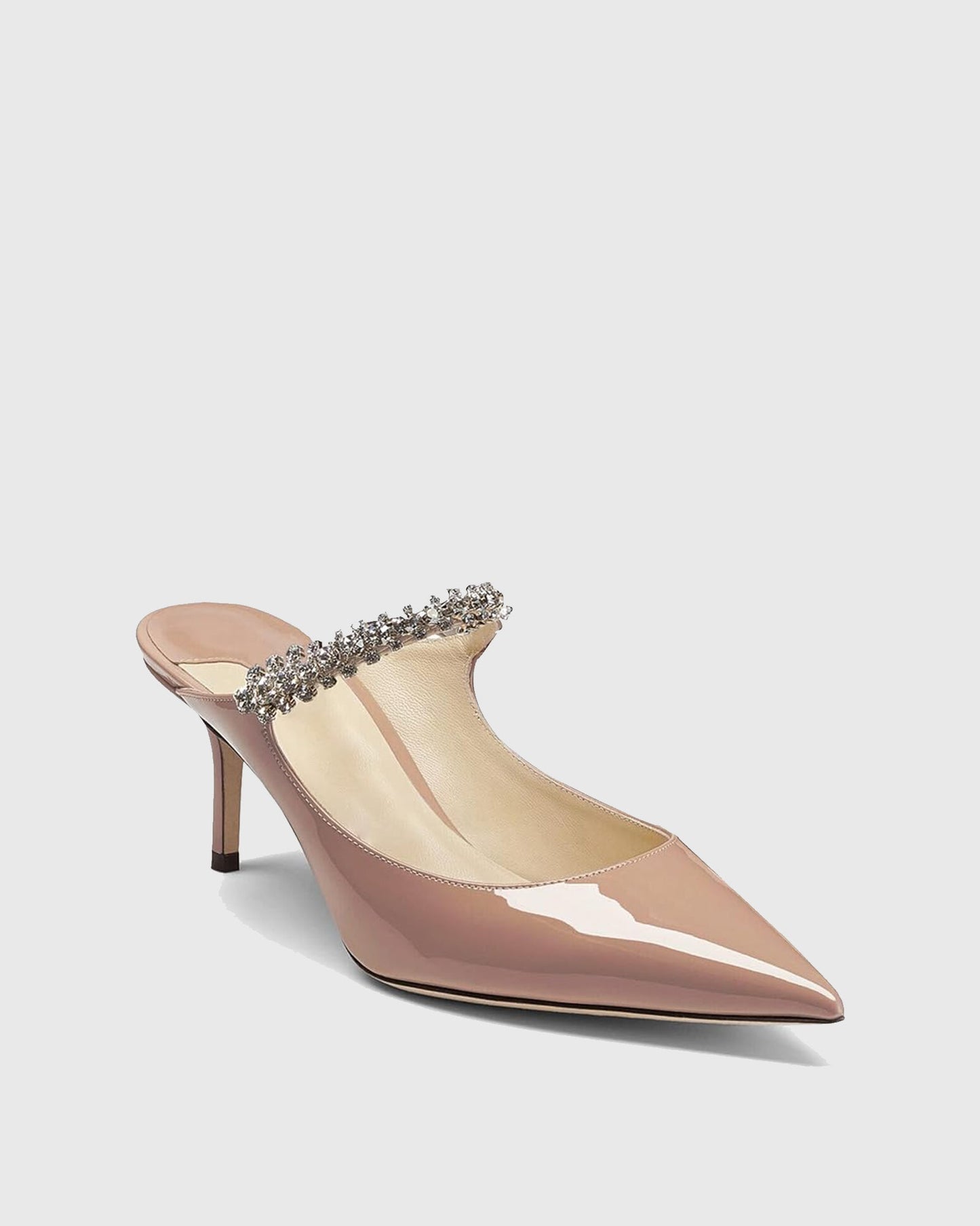 Terza Rhinestone Strap Mules In Natural