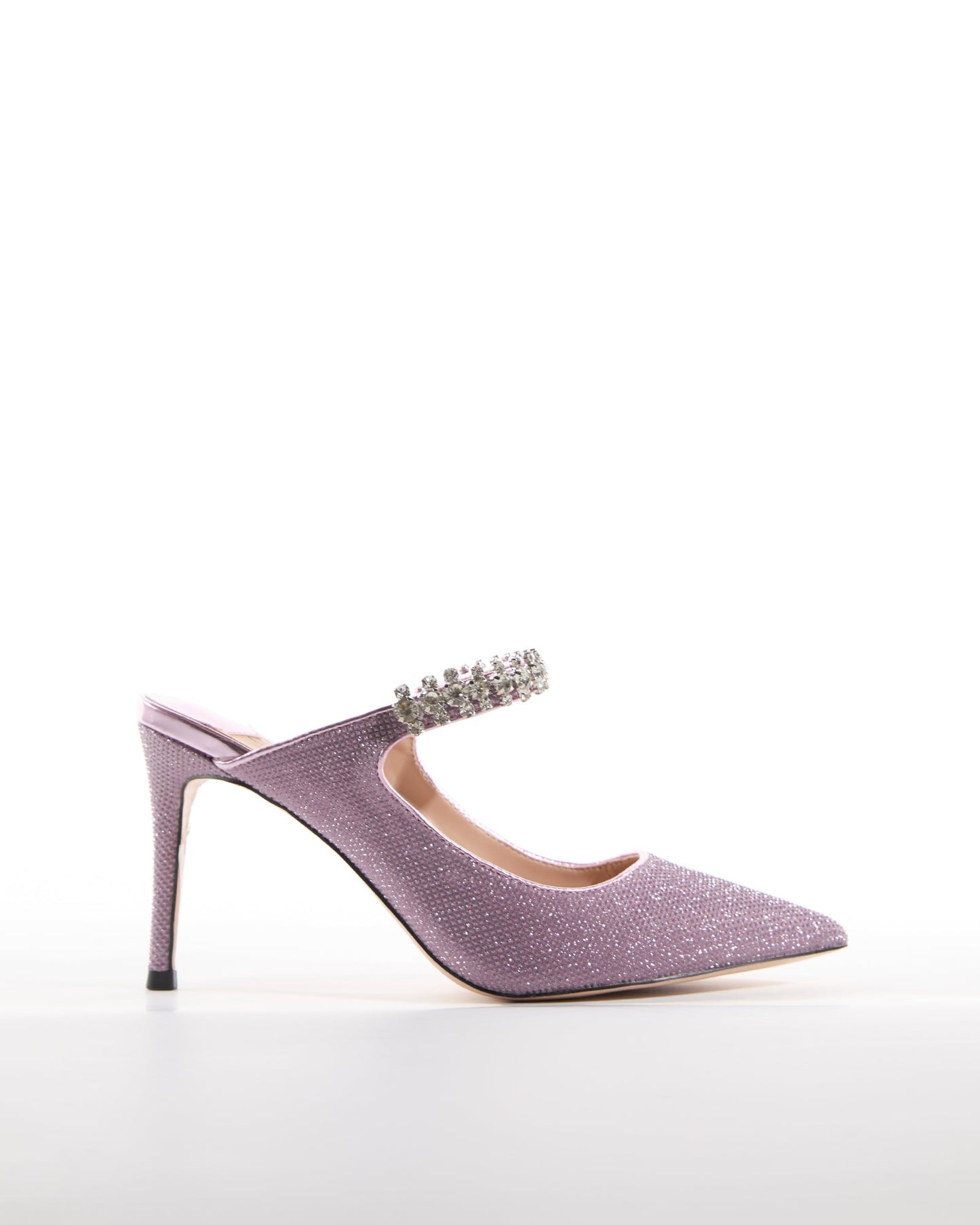Terza Rhinestone Strap Mules In Violet
