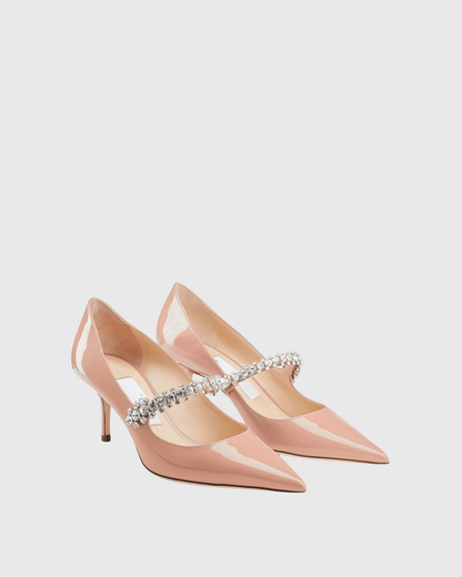 Terza Rhinestone Strap Pumps In Pink