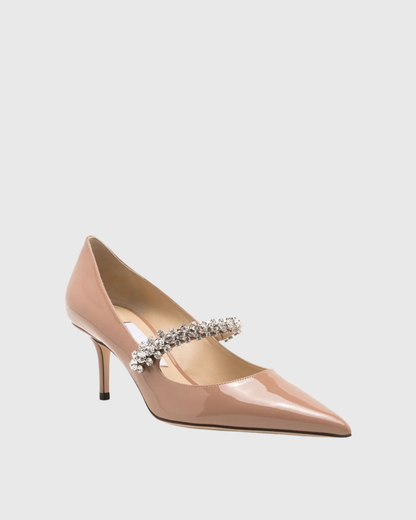 Terza Rhinestone Strap Pumps In Pink