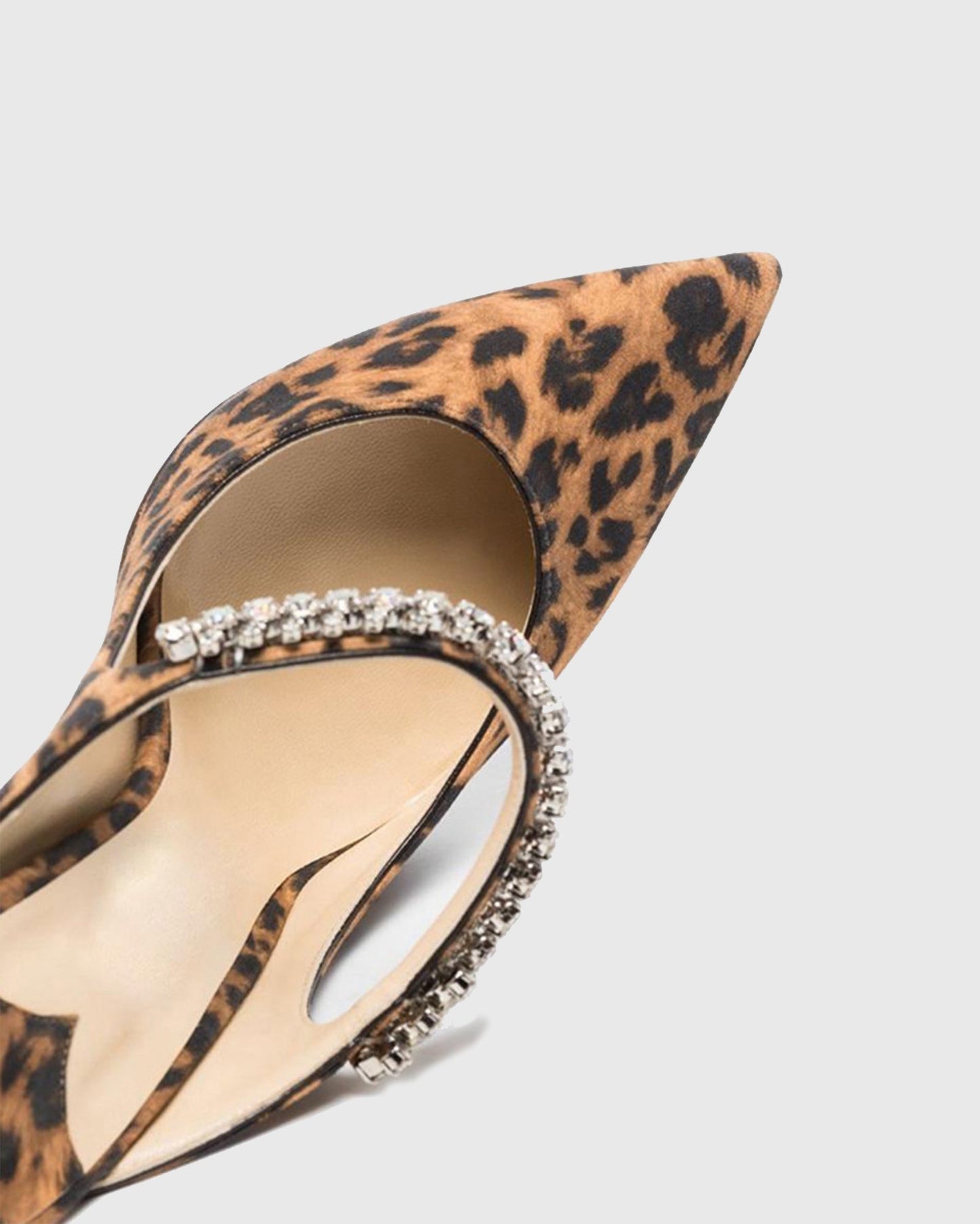 Terza Rhinestone Leopard Print Mules