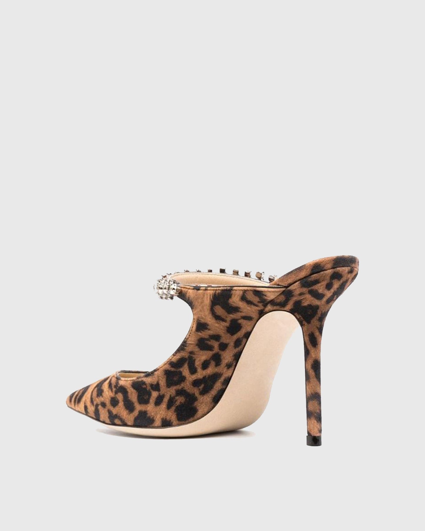 Terza Rhinestone Leopard Print Mules