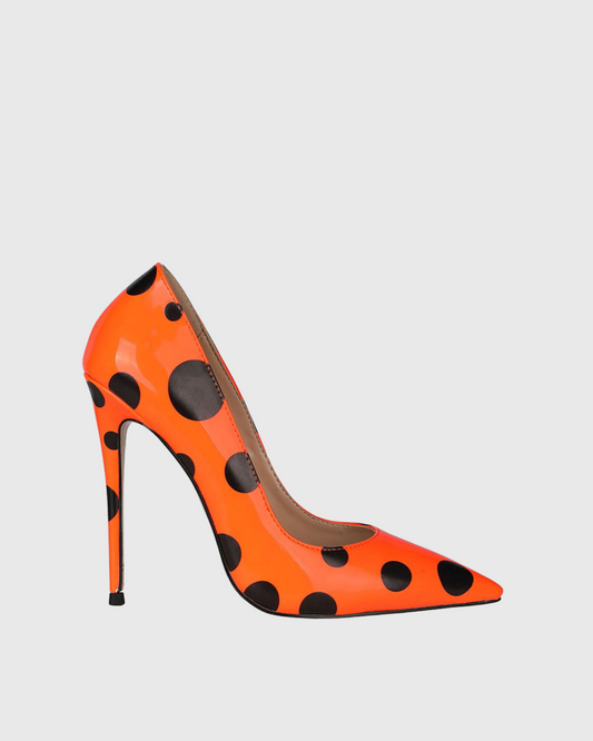 Tina Polka Dots Pumps In Orange