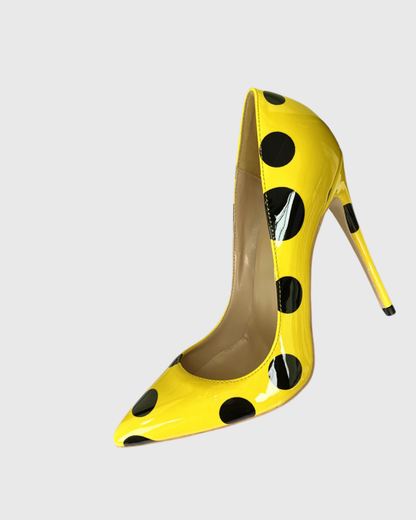 Tina Polka Dots Pumps In Yellow
