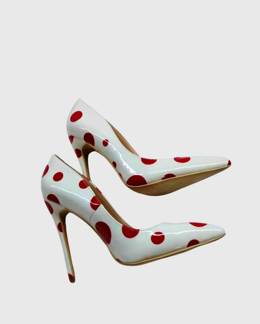 Tina Red Polka Dot Pumps