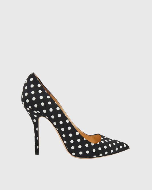Tina Small Polka Dot Pumps In Black