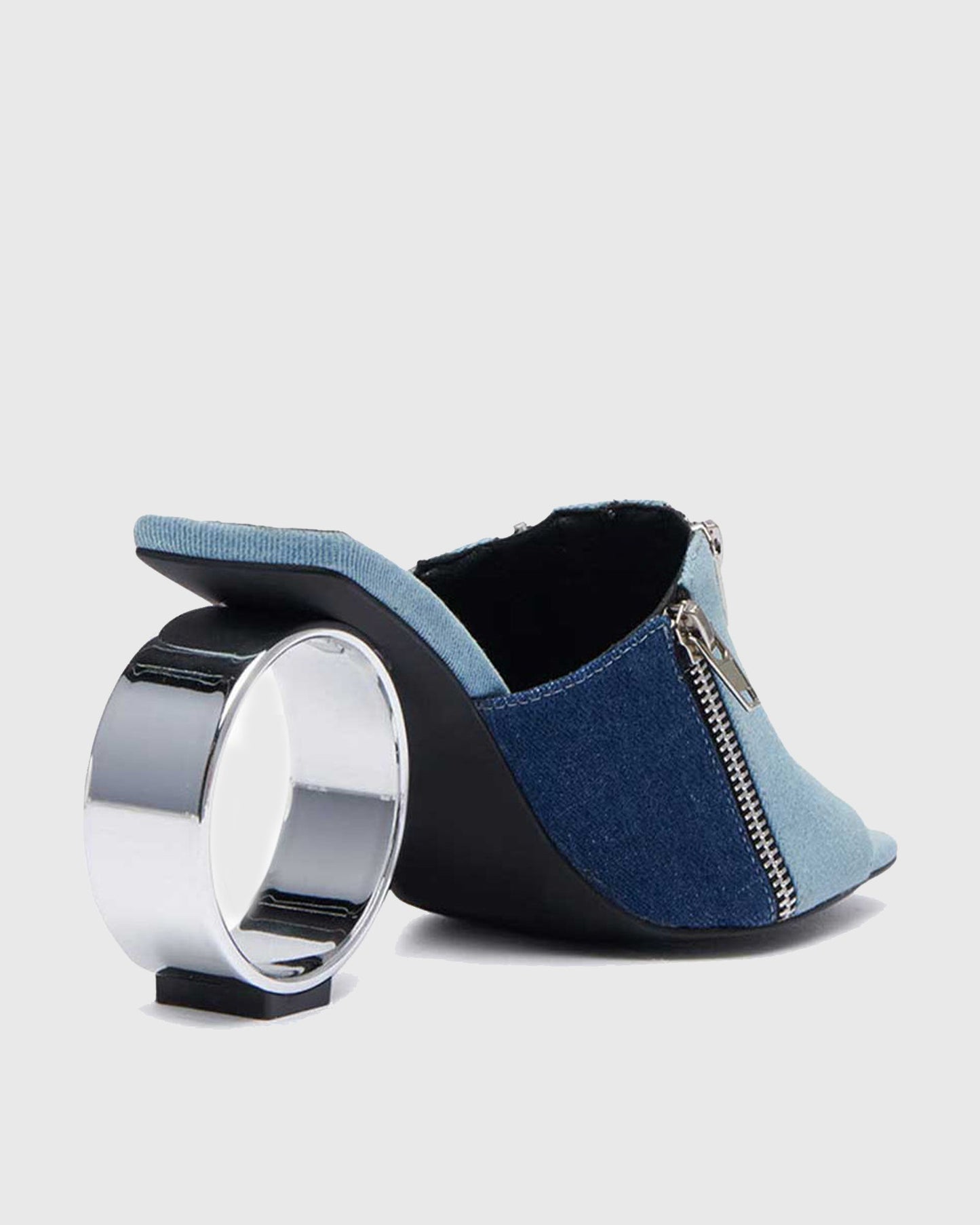 Tonina Denim Metal Circle Slippers