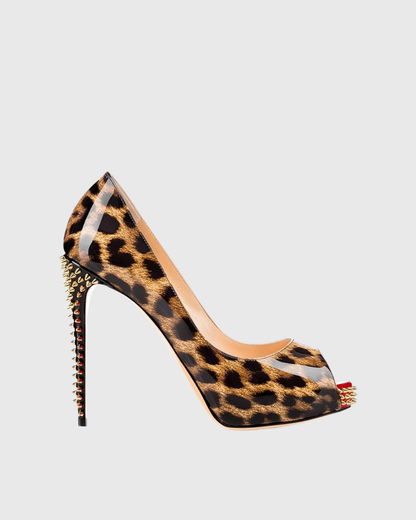 Tove Leopard Print Rivet Sandals