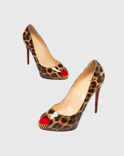Tove Leopard Print Rivet Sandals