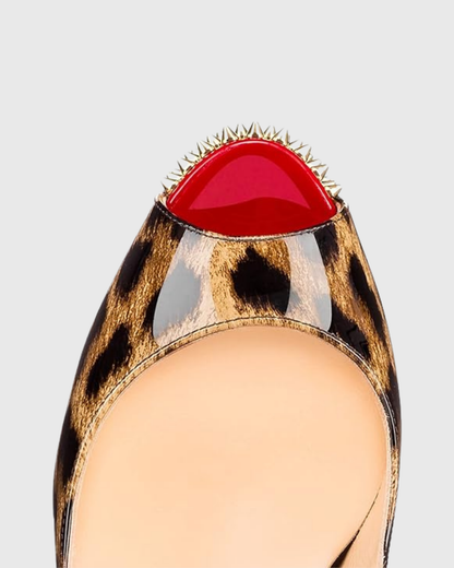 Tove Leopard Print Rivet Sandals