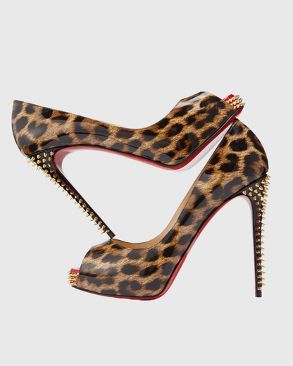 Tove Leopard Print Rivet Sandals