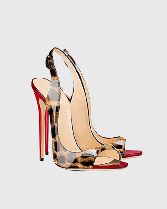 Tove Leopard Print Slingback Sandals