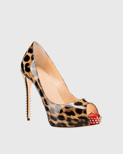 Tove Leopard Print Rivet Sandals