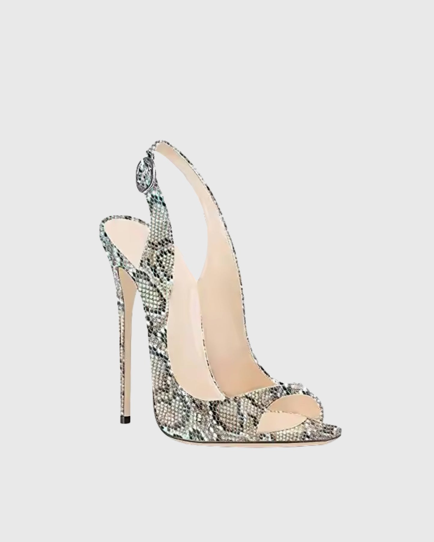 Tove Snake Print Slingback Sandals