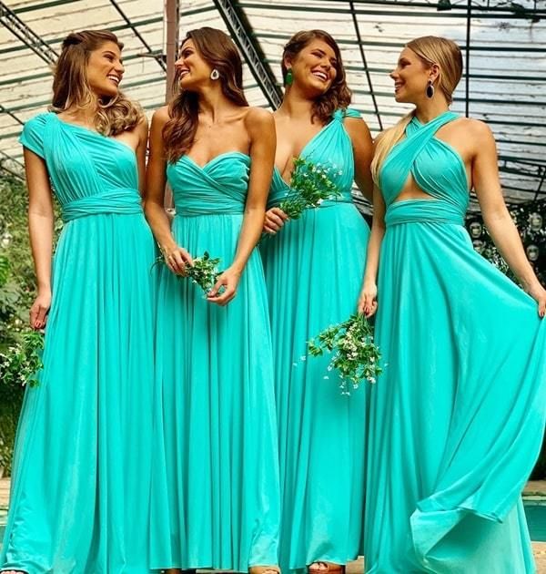Convertible Turquoise Bridesmaid Dresses Party Dres
