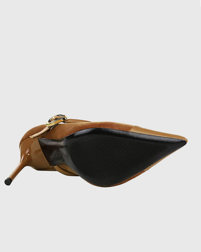 Vada Splicing Velvet Pumps In Brown