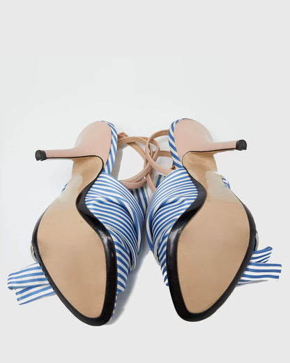 Val Stripe Lace Up Sandals